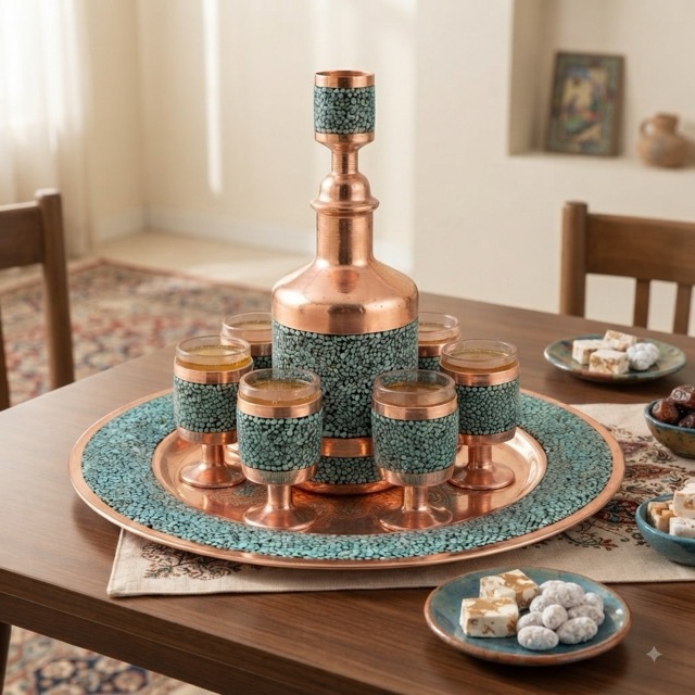 ست شربتخوری فیروزهکاری